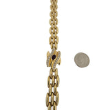 14k Yellow Gold 44.6g Ruby and Diamond Panther Link Necklace Italy 16"