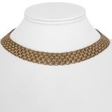 14k Yellow Gold 43.7g Solid Vintage Bismark Link 13mm Collar Necklace 15.5"