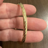 14k Yellow Gold 7g Hollow Light 4.5mm Twisted Spiral Bangle Bracelet 6.75"