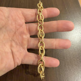 18k Yellow Gold 16.6g Vintage Ladies 10mm Fancy Link Bracelet Italy 8.5"