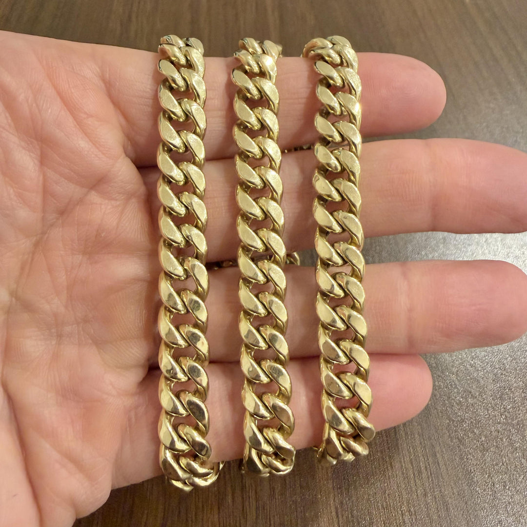 14k Yellow Gold 60.4g Semi Solid 9mm Cuban Curb Link Chain Necklace 24"