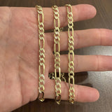 14k Yellow Gold 37g Solid Diamond Cut 6mm Figaro Link Chain Necklace 30"