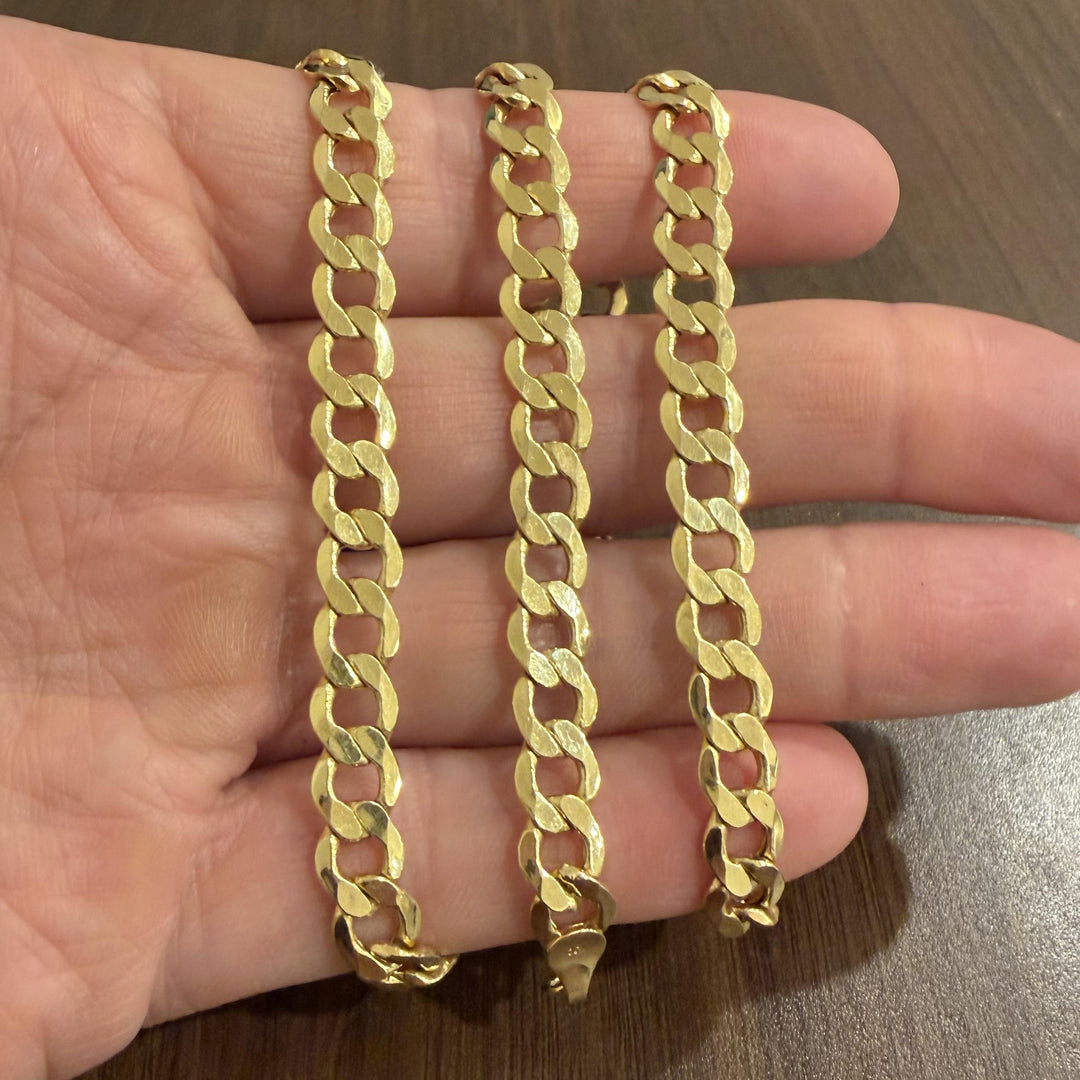 14k Yellow Gold 21g Hollow Vintage 8mm Curb Link Chain Necklace Italy 24"