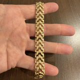 14k Yellow Gold 14.5g Vintage Milor 14mm Fancy Link Bracelet Italy 7.75"