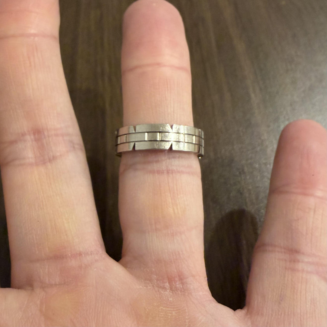 Cartier 18k White Gold Tank Francaise 6mm Band Ring Size 59 (8.75)