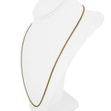 19k Portuguese Yellow Gold 7.3g Solid Thin 2mm Double Curb Link Necklace 24.5"