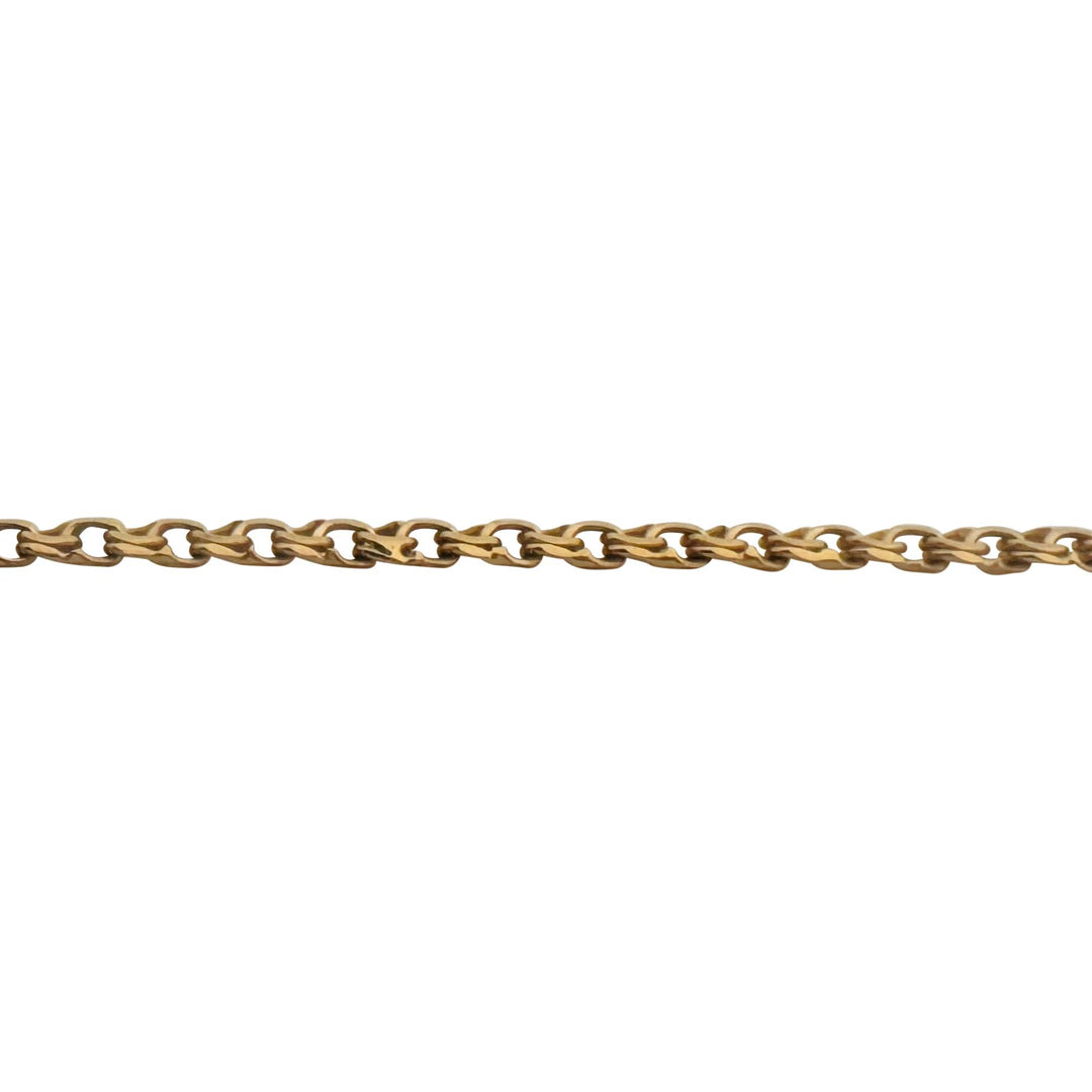 19k Portuguese Yellow Gold 7.3g Solid Thin 2mm Double Curb Link Necklace 24.5"