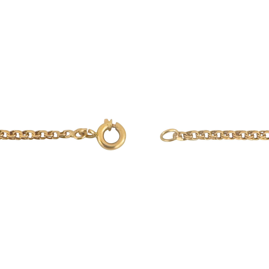 19k Portuguese Yellow Gold 7.3g Solid Thin 2mm Double Curb Link Necklace 24.5"