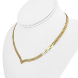 14k Yellow Gold 22.3g Solid Vintage 4.5mm Herringbone V Link Necklace Italy 16"
