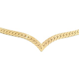 14k Yellow Gold 22.3g Solid Vintage 4.5mm Herringbone V Link Necklace Italy 16"