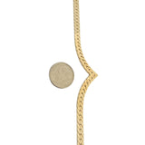 14k Yellow Gold 22.3g Solid Vintage 4.5mm Herringbone V Link Necklace Italy 16"