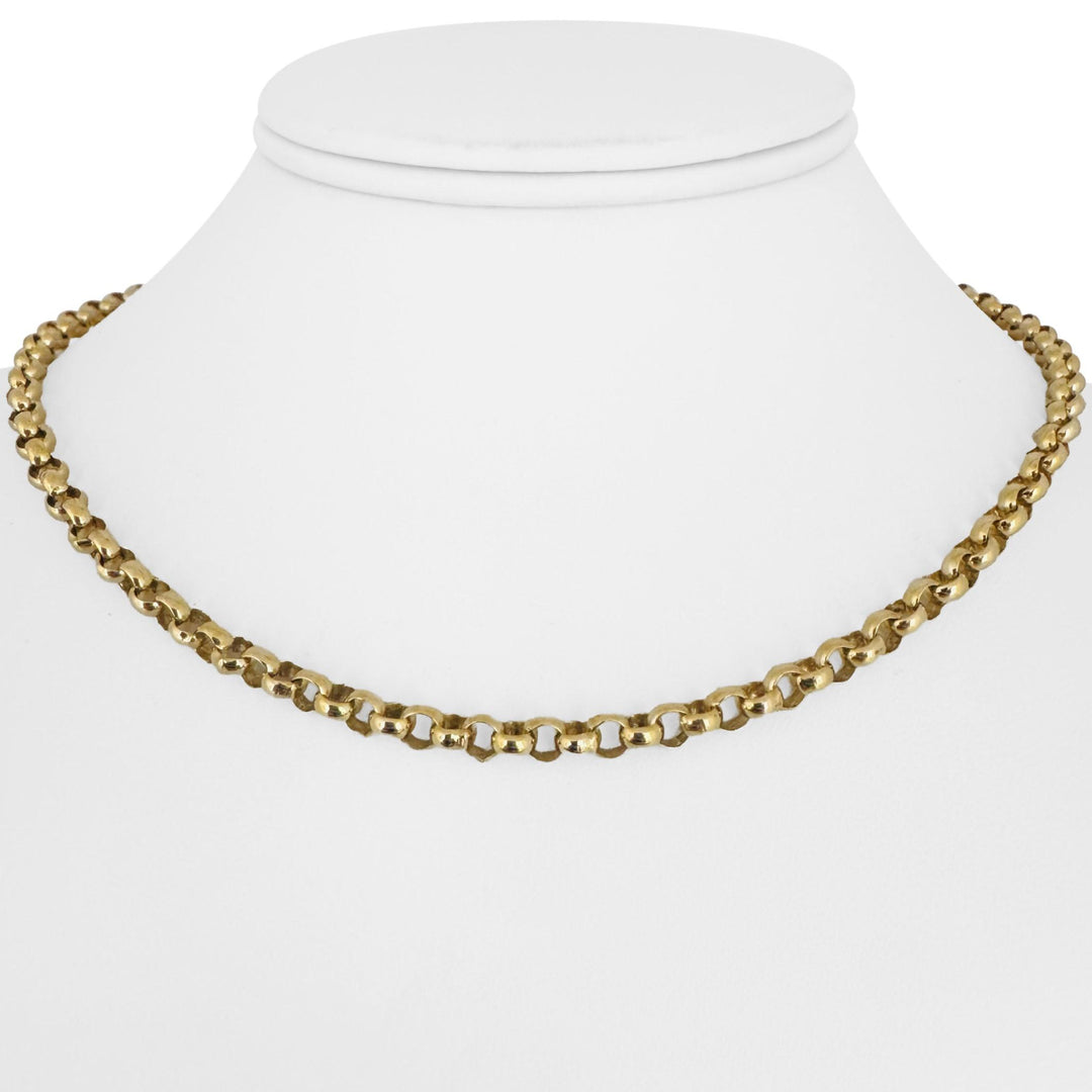 14k Yellow Gold 22g Solid Heavy Ladies 4.5mm Rolo Link Chain Necklace Italy 16"
