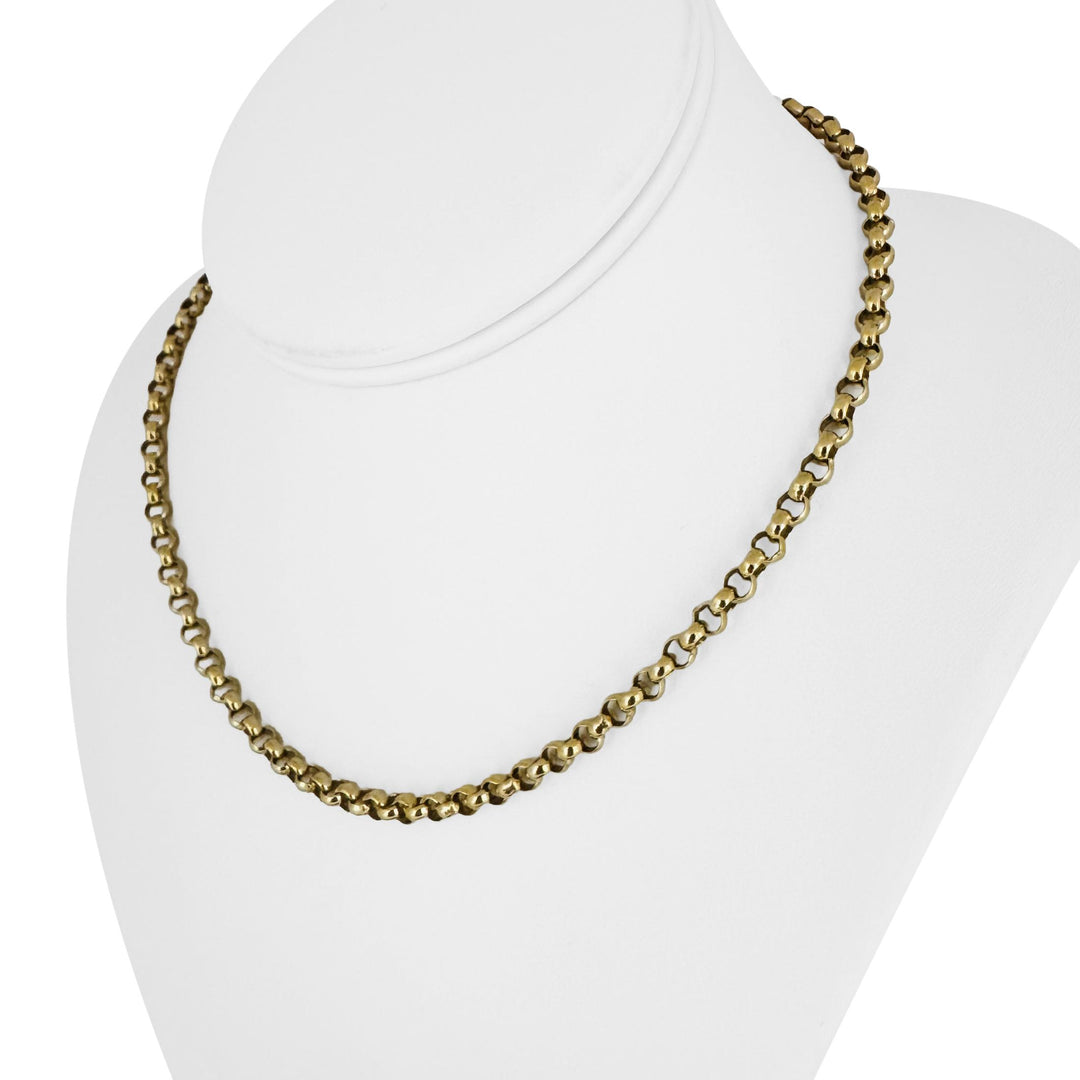 14k Yellow Gold 22g Solid Heavy Ladies 4.5mm Rolo Link Chain Necklace Italy 16"
