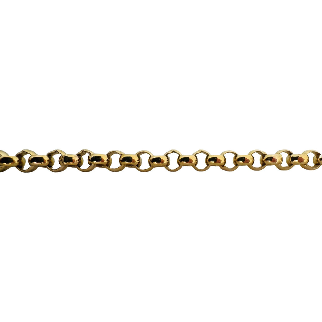 14k Yellow Gold 22g Solid Heavy Ladies 4.5mm Rolo Link Chain Necklace Italy 16"