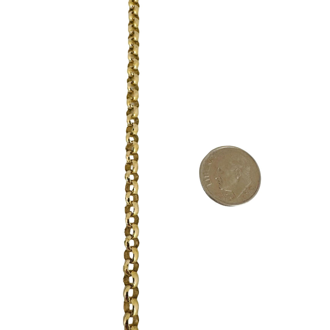 14k Yellow Gold 22g Solid Heavy Ladies 4.5mm Rolo Link Chain Necklace Italy 16"