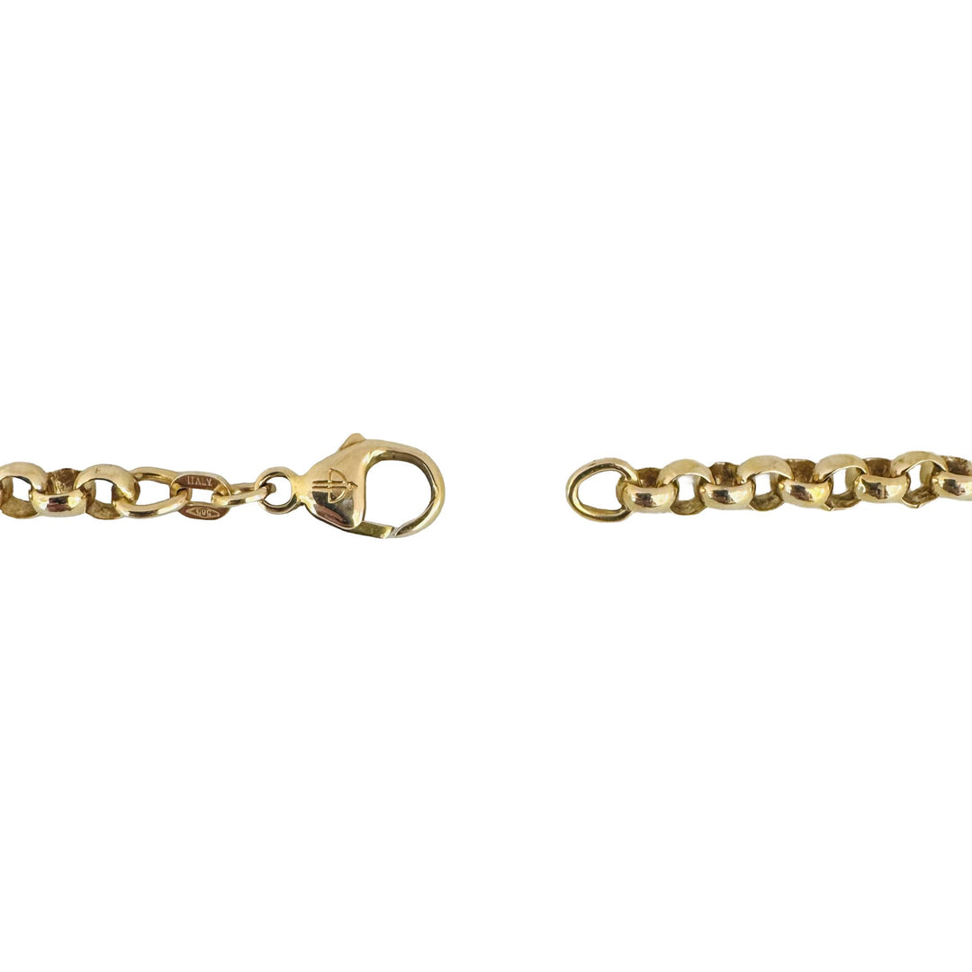 14k Yellow Gold 22g Solid Heavy Ladies 4.5mm Rolo Link Chain Necklace Italy 16"