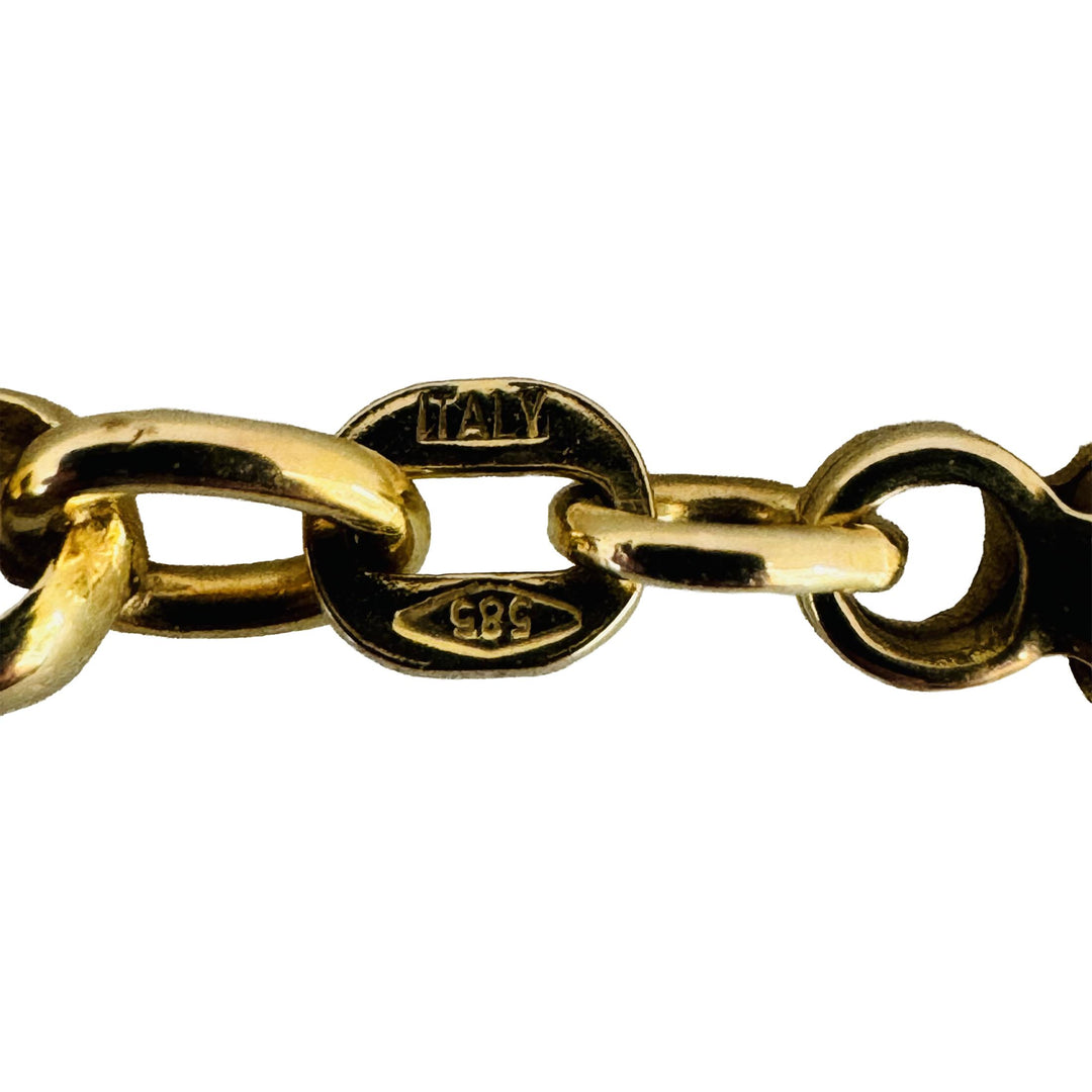 14k Yellow Gold 22g Solid Heavy Ladies 4.5mm Rolo Link Chain Necklace Italy 16"