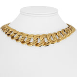 14K Yellow Gold 44.3g Vintage Graduated Double Curb Link Necklace Italy 16"
