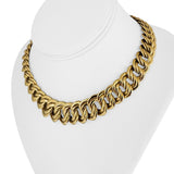 14K Yellow Gold 44.3g Vintage Graduated Double Curb Link Necklace Italy 16"