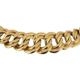 14K Yellow Gold 44.3g Vintage Graduated Double Curb Link Necklace Italy 16"