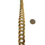 14K Yellow Gold 44.3g Vintage Graduated Double Curb Link Necklace Italy 16"