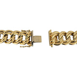 14K Yellow Gold 44.3g Vintage Graduated Double Curb Link Necklace Italy 16"