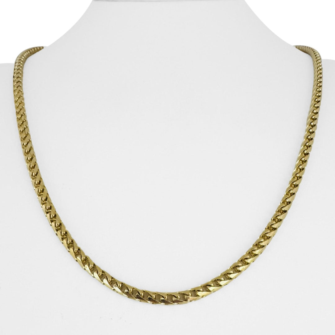 14k Yellow Gold 47.8g Solid Heavy 4mm Squared Franco Link Chain Necklace 22"