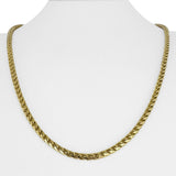 14k Yellow Gold 47.8g Solid Heavy 4mm Squared Franco Link Chain Necklace 22"