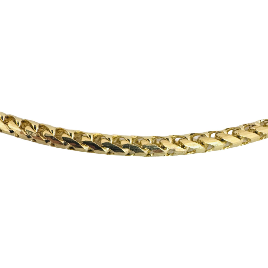 14k Yellow Gold 47.8g Solid Heavy 4mm Squared Franco Link Chain Necklace 22"