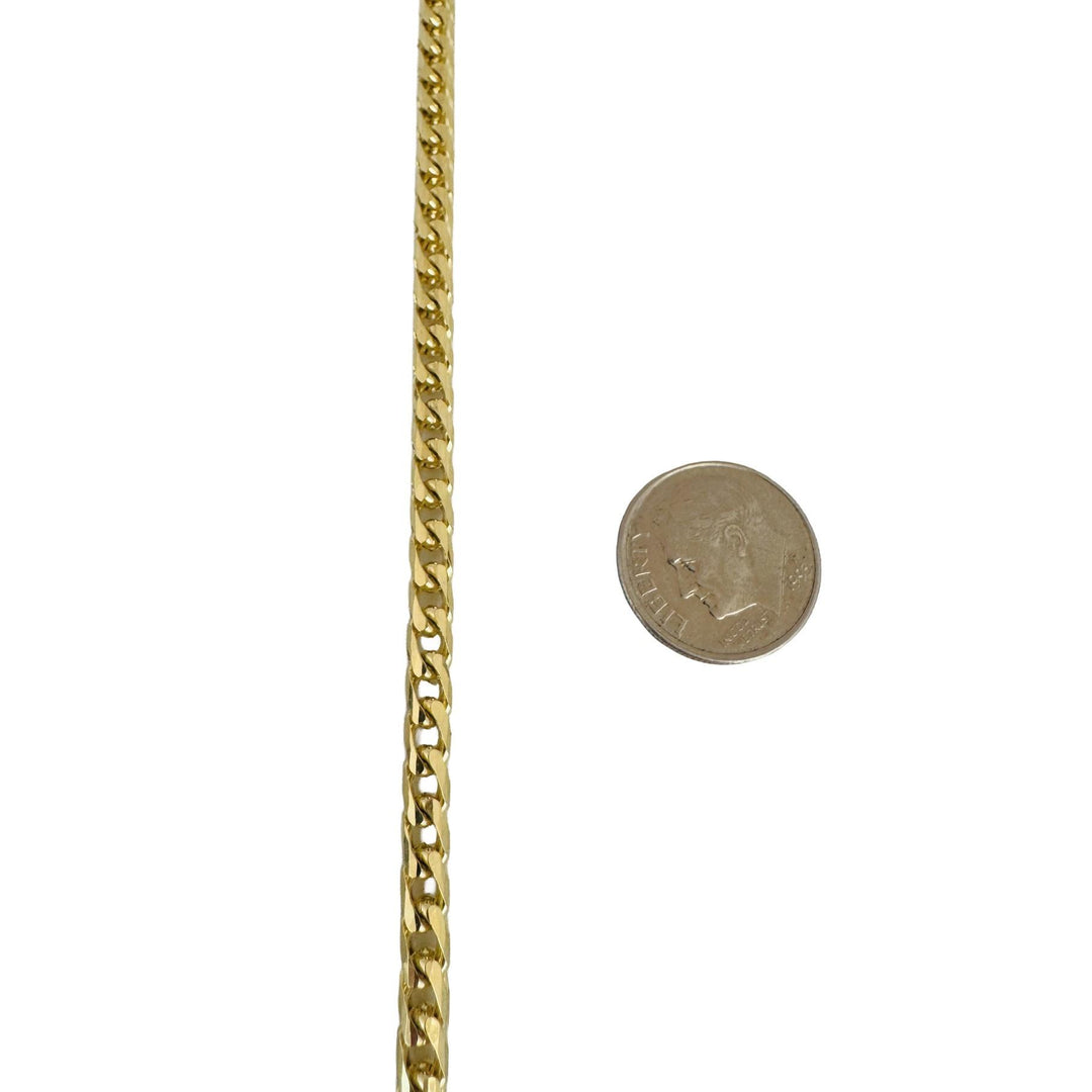 14k Yellow Gold 47.8g Solid Heavy 4mm Squared Franco Link Chain Necklace 22"