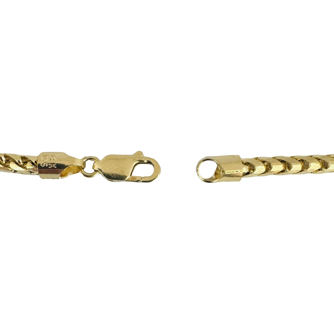 14k Yellow Gold 47.8g Solid Heavy 4mm Squared Franco Link Chain Necklace 22"