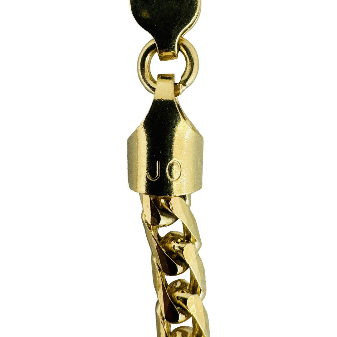 14k Yellow Gold 47.8g Solid Heavy 4mm Squared Franco Link Chain Necklace 22"