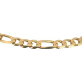 14k Yellow Gold 34.7g Solid Heavy 6.5mm Figaro Link Chain Necklace Italy 21"