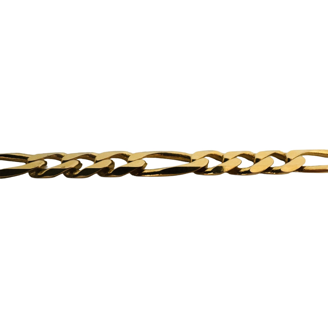 14k Yellow Gold 34.7g Solid Heavy 6.5mm Figaro Link Chain Necklace Italy 21"