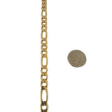 14k Yellow Gold 34.7g Solid Heavy 6.5mm Figaro Link Chain Necklace Italy 21"