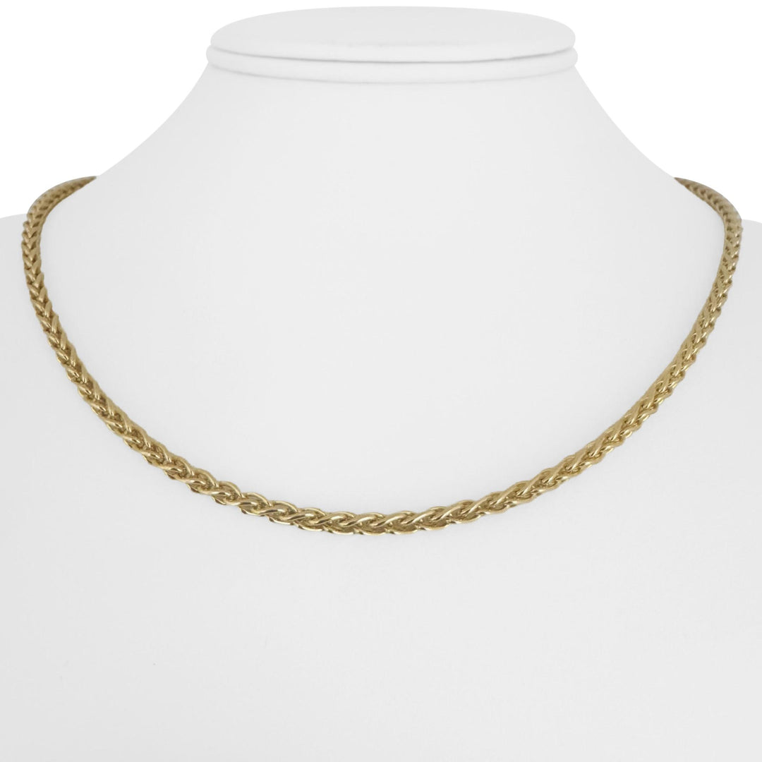 14k Yellow Gold 19g Solid Ladies 3.5mm Wheat Link Chain Necklace Italy 18"