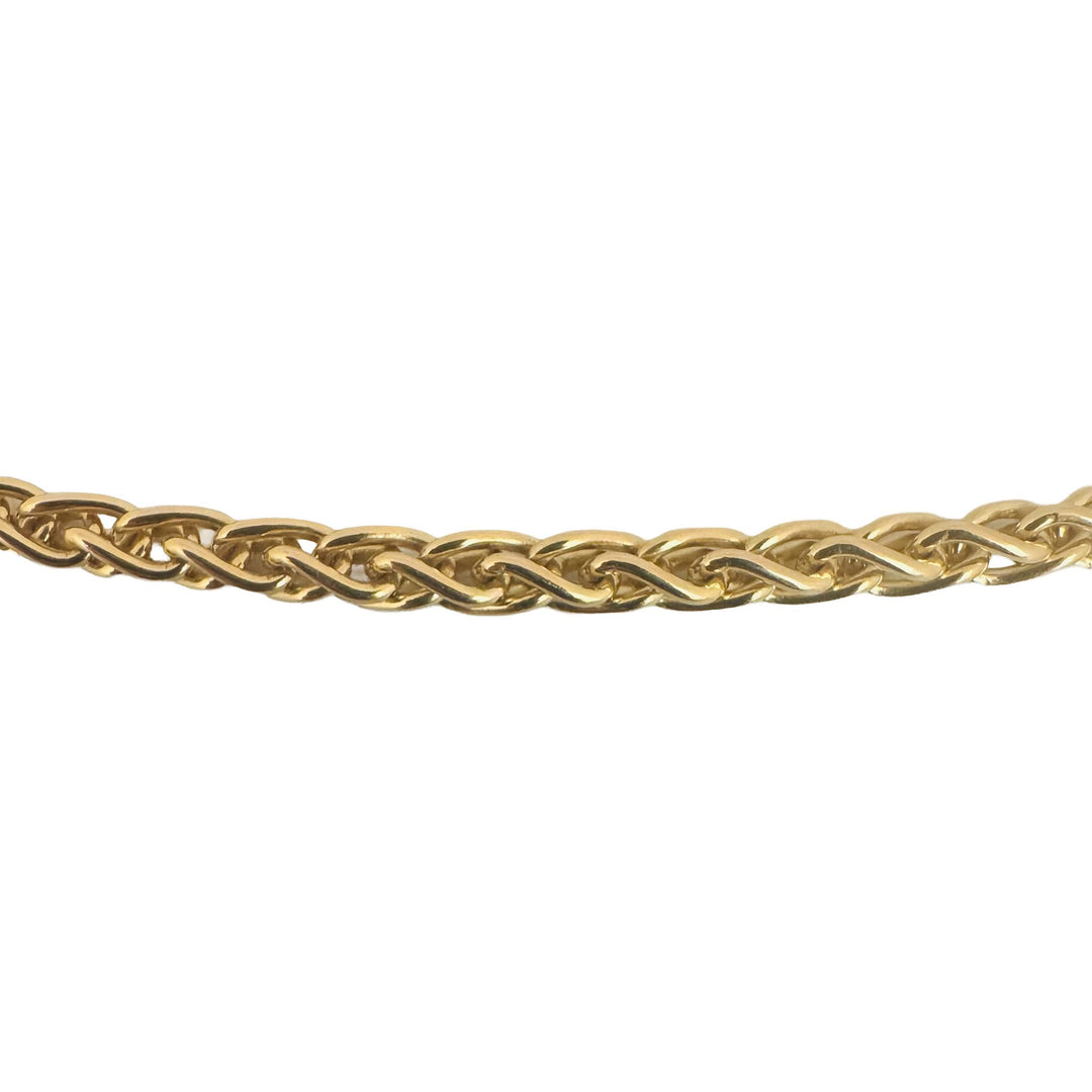 14k Yellow Gold 19g Solid Ladies 3.5mm Wheat Link Chain Necklace Italy 18"