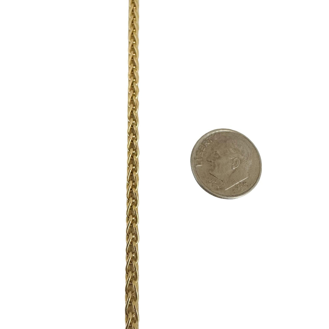 14k Yellow Gold 19g Solid Ladies 3.5mm Wheat Link Chain Necklace Italy 18"