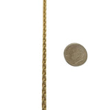 14k Yellow Gold 19g Solid Ladies 3.5mm Wheat Link Chain Necklace Italy 18"