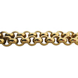 14k Yellow Gold 24.2g Ladies 14mm Two Strand Rolo Link Bracelet Italy 7.75"