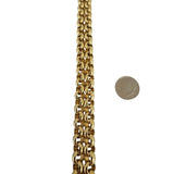 14k Yellow Gold 24.2g Ladies 14mm Two Strand Rolo Link Bracelet Italy 7.75"