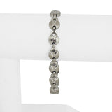 14k White Gold 13.3g Ladies 9mm Fancy Link Bracelet Italy 7.5"