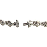 14k White Gold 13.3g Ladies 9mm Fancy Link Bracelet Italy 7.5"