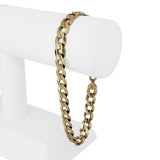 10k Yellow Gold 19.3g Solid Flat 8.5mm Men's Curb Link Bracelet 9.5"