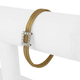 14k Yellow and White Gold 8g Ladies Three Strand Mesh Link Bracelet 7"