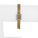 14k Yellow and White Gold 8g Ladies Three Strand Mesh Link Bracelet 7"