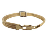 14k Yellow and White Gold 8g Ladies Three Strand Mesh Link Bracelet 7"