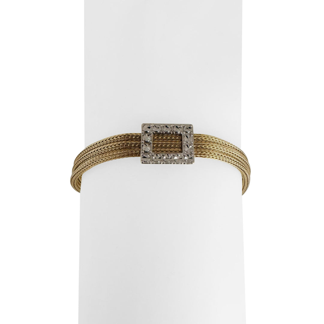 14k Yellow and White Gold 8g Ladies Three Strand Mesh Link Bracelet 7"