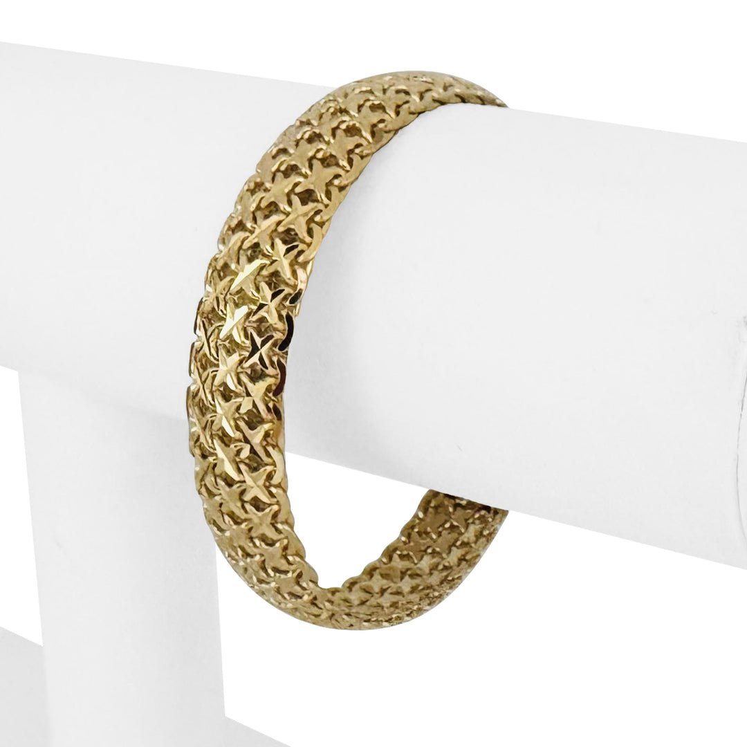 14k Yellow Gold 33.2g Solid Heavy 12mm Diamond Cut Fancy Link Bracelet Italy 7"