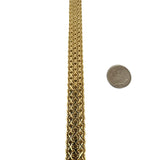 14k Yellow Gold 33.2g Solid Heavy 12mm Diamond Cut Fancy Link Bracelet Italy 7"